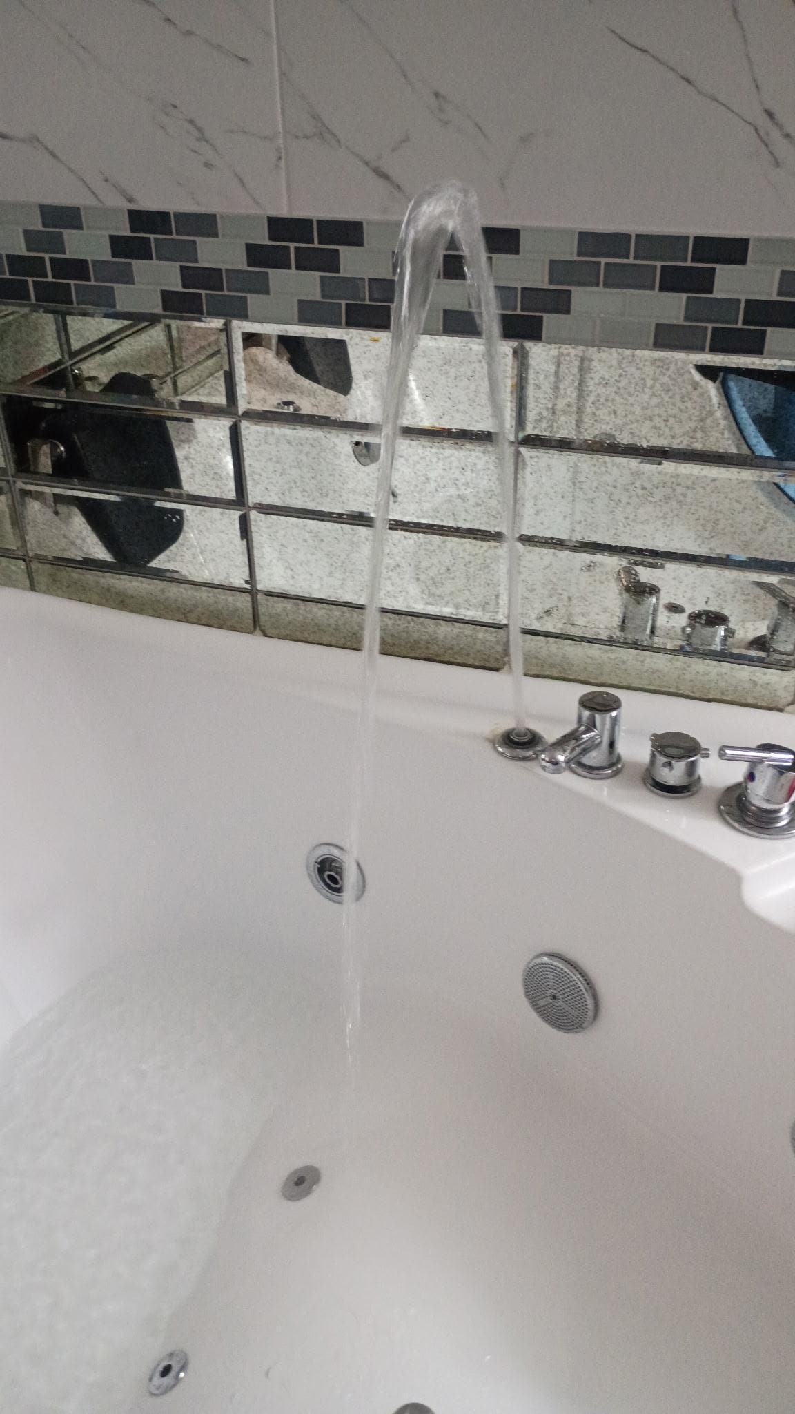 This is just one of the things that was wrong in the hotel room! We didn't want to talk to those people cause they were so rude! There was a tile broken behind the tub and when we cleaned the room up we found a glass sex toy under the bed