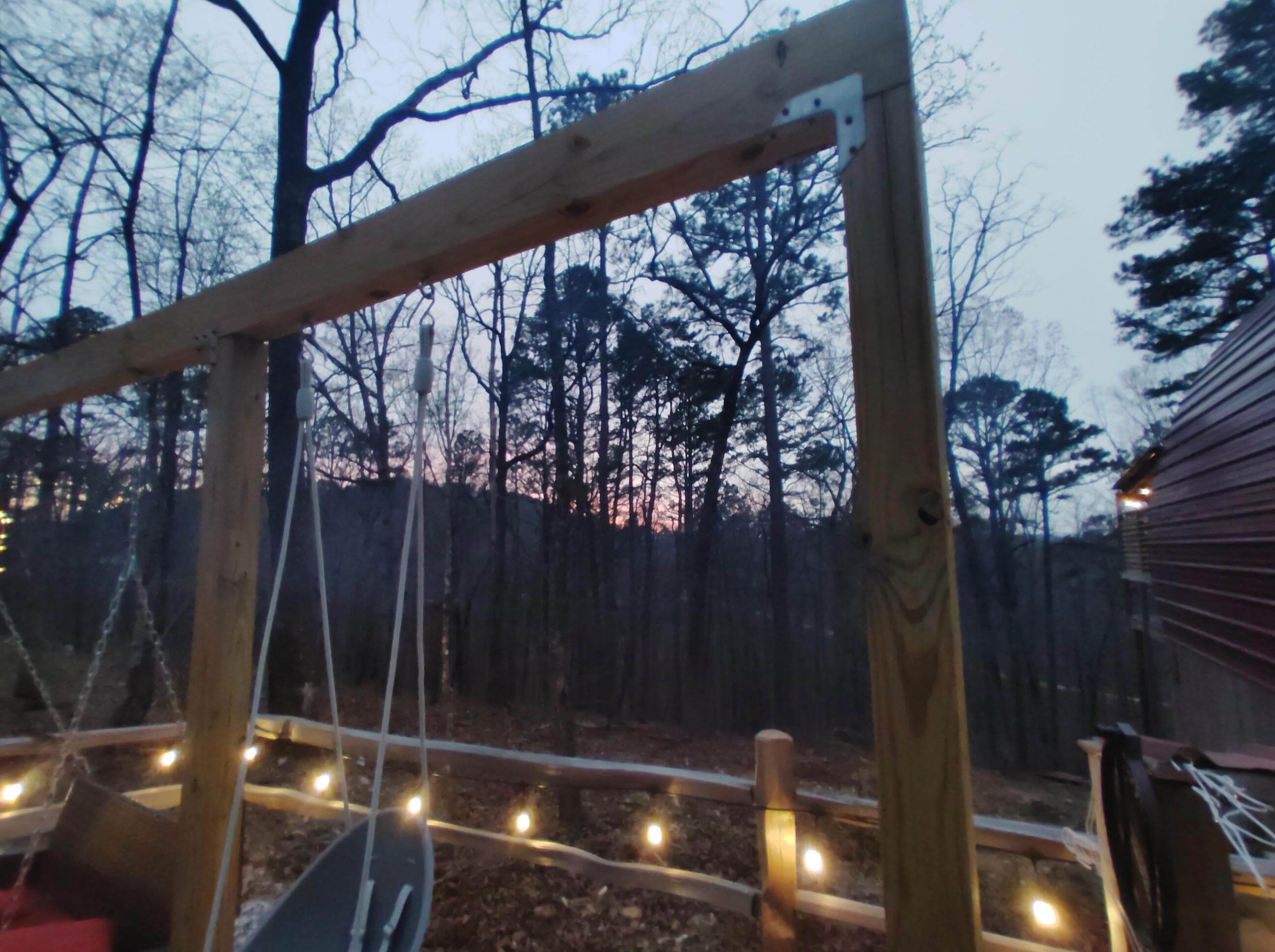 Sunset view from fire pit area.