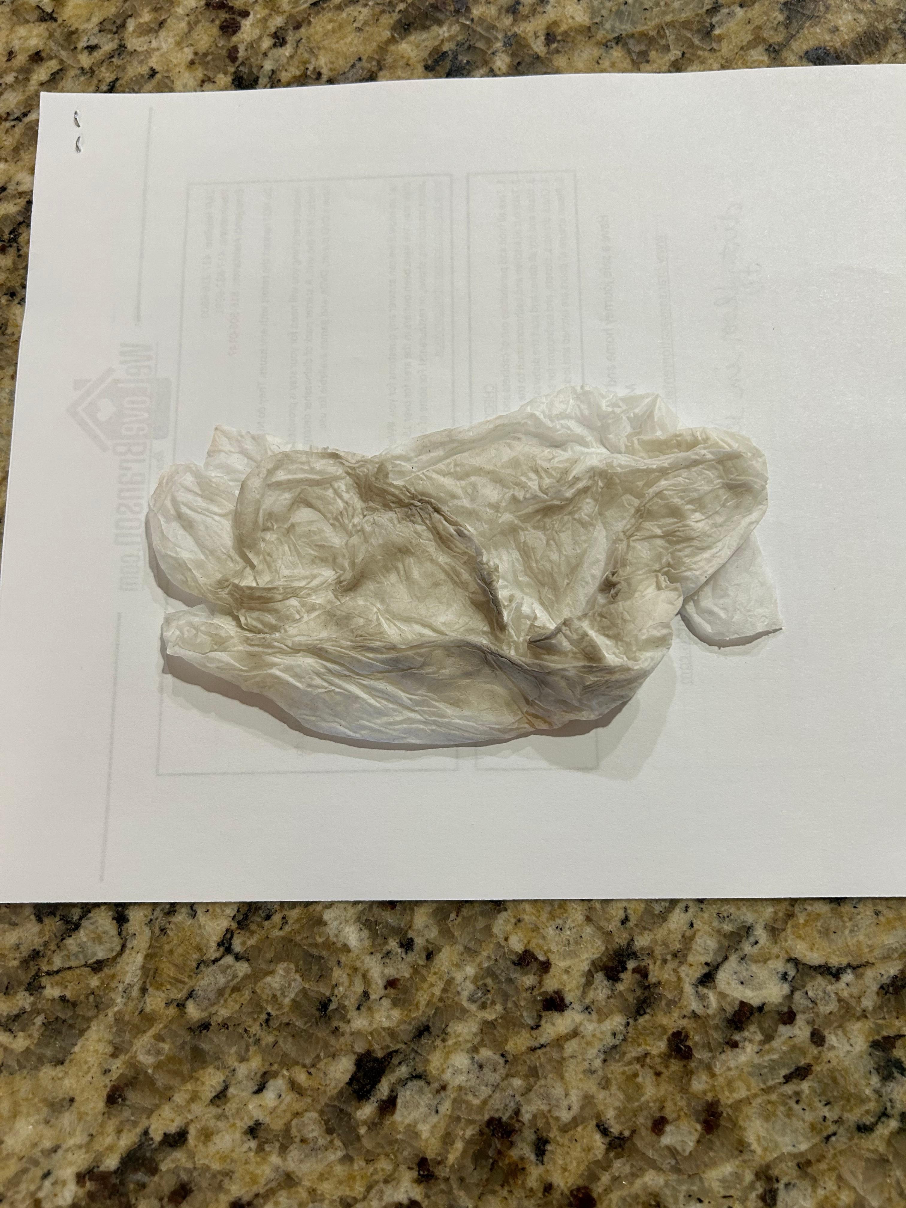Paper towel from wiping the kitchen floor.