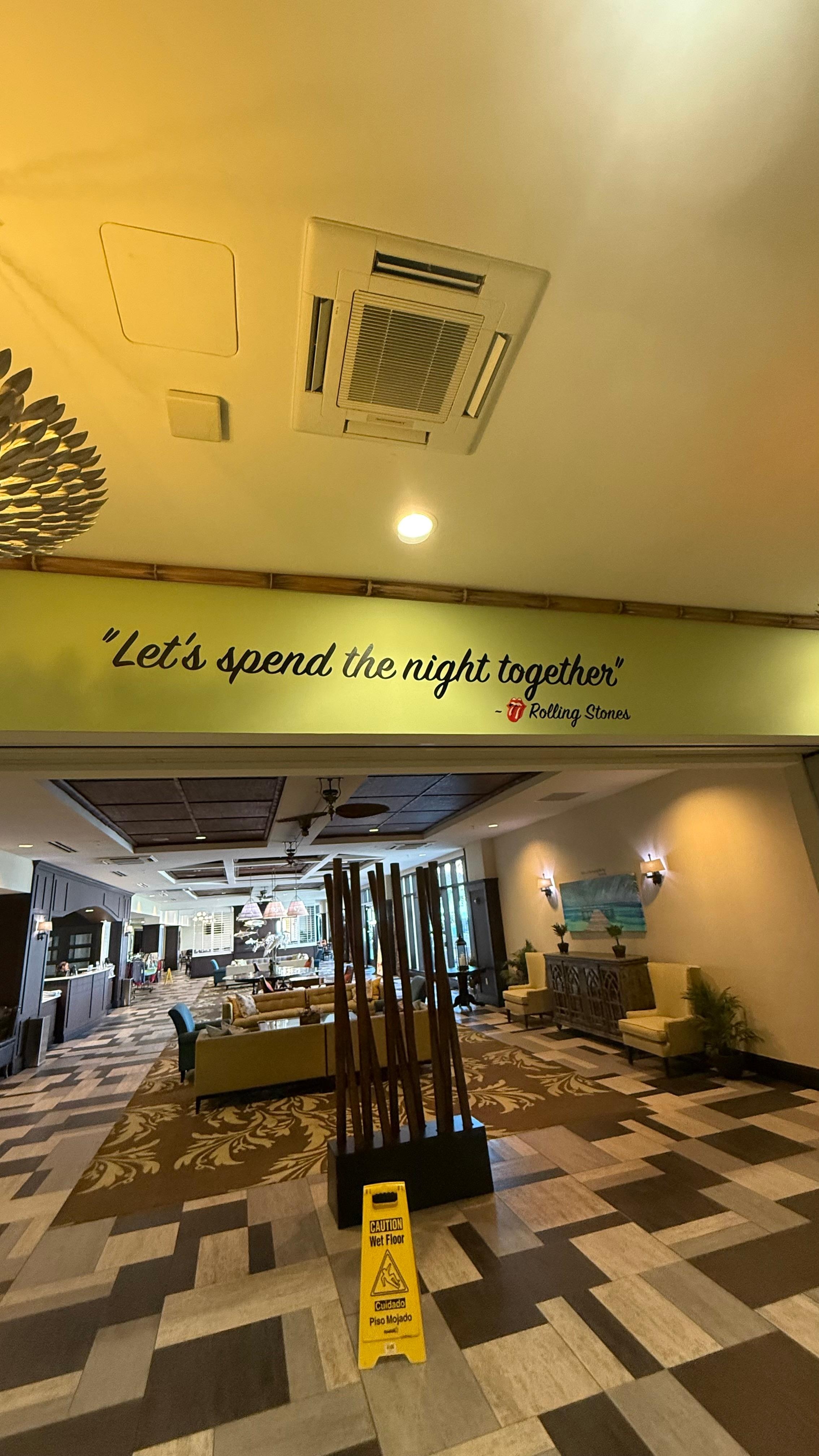 Sings are all over hotel