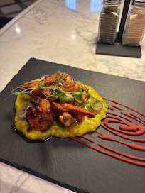 Shrimp dinner at the hotel’s restaurant