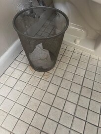 Dirty bathroom floor