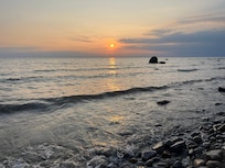 Sunset on Lake Huron from the waterfront.