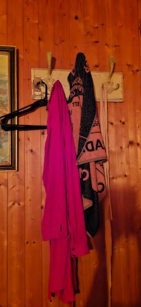 Hanging behind a bedroom door