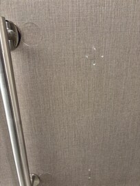 Just left the holes from when they attempted to put up the ADA handles.