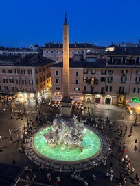 Fountain in Piazza from restaurant