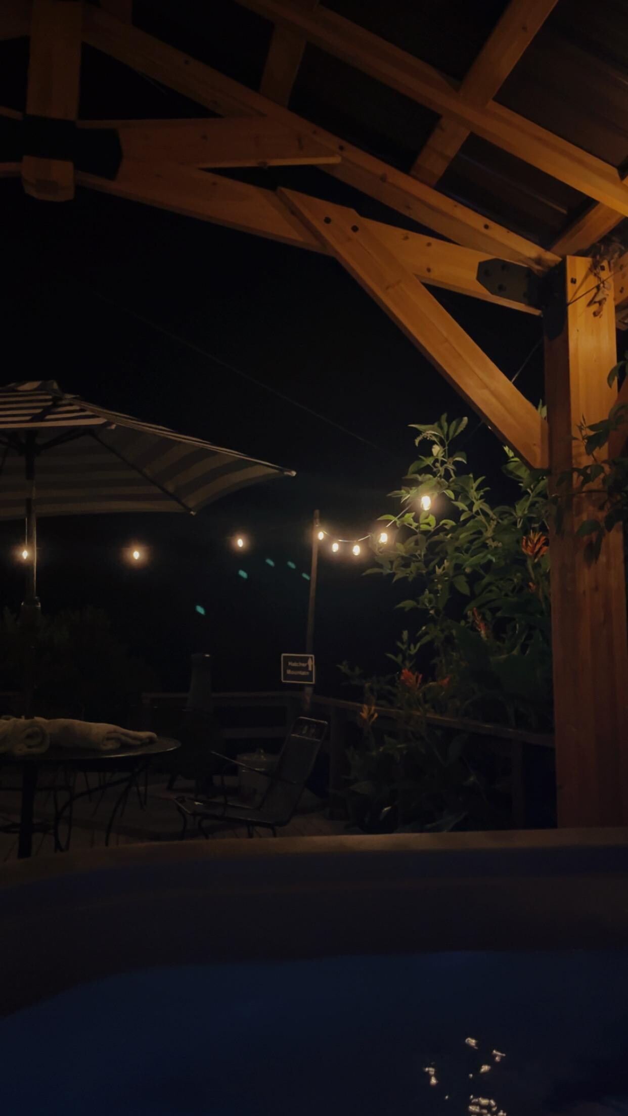 hot tub at night