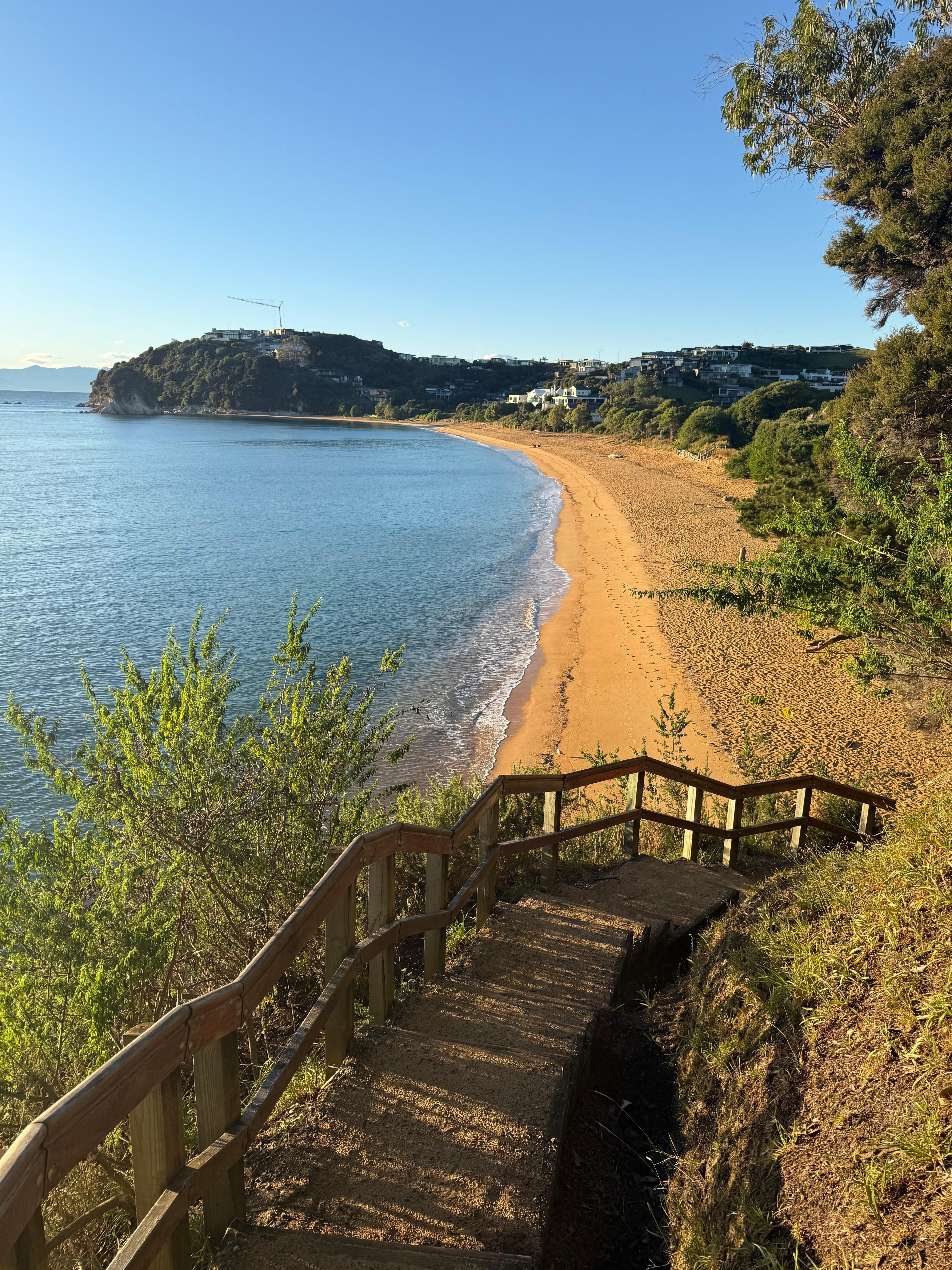 Easy morning walk down to beach via path that starts at house 