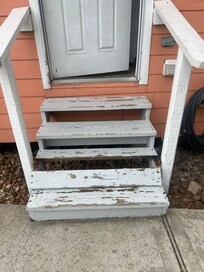 The same stairs are loose and need work