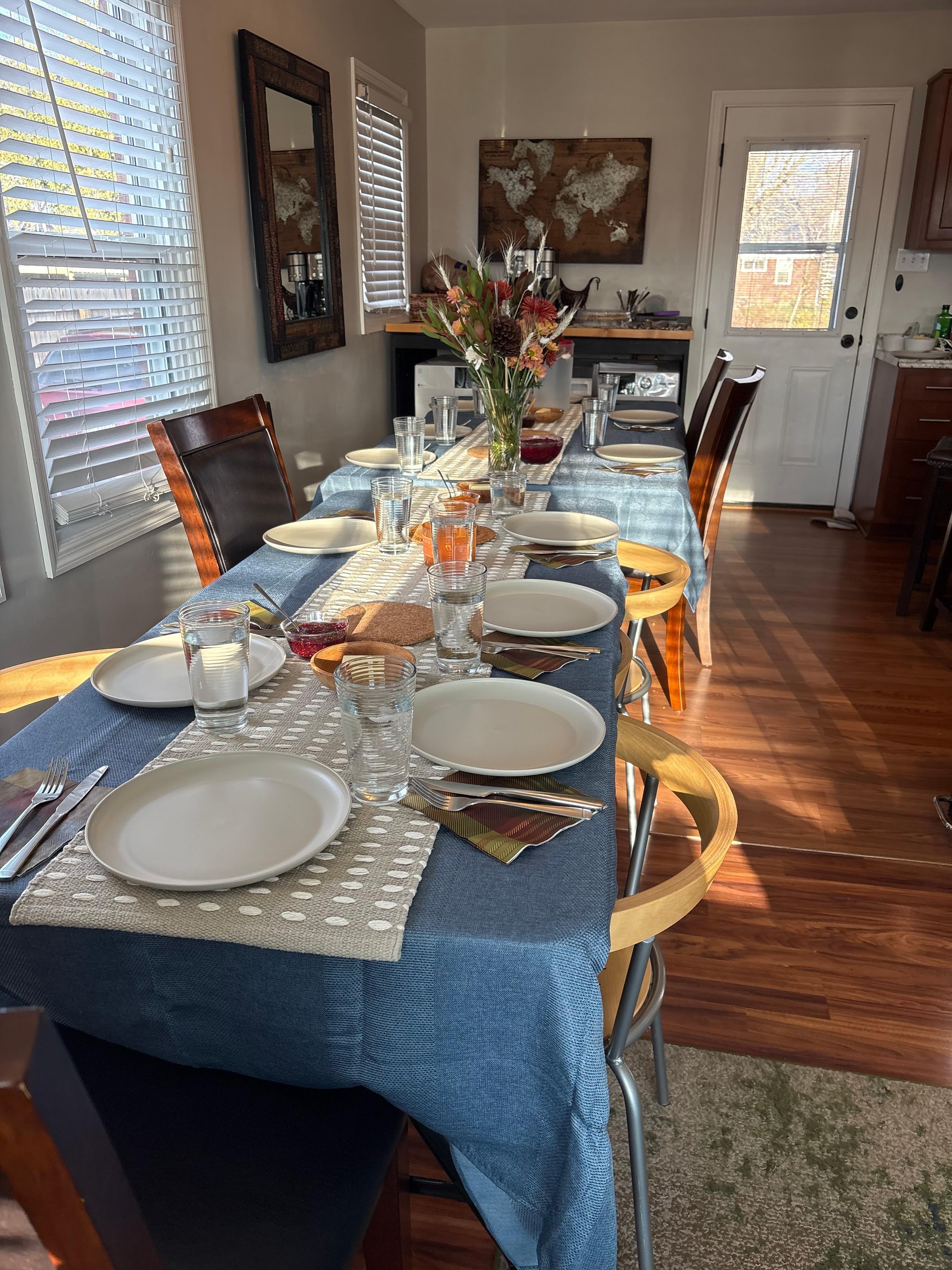 Brought In a table and had 13 people for Thanksgiving 