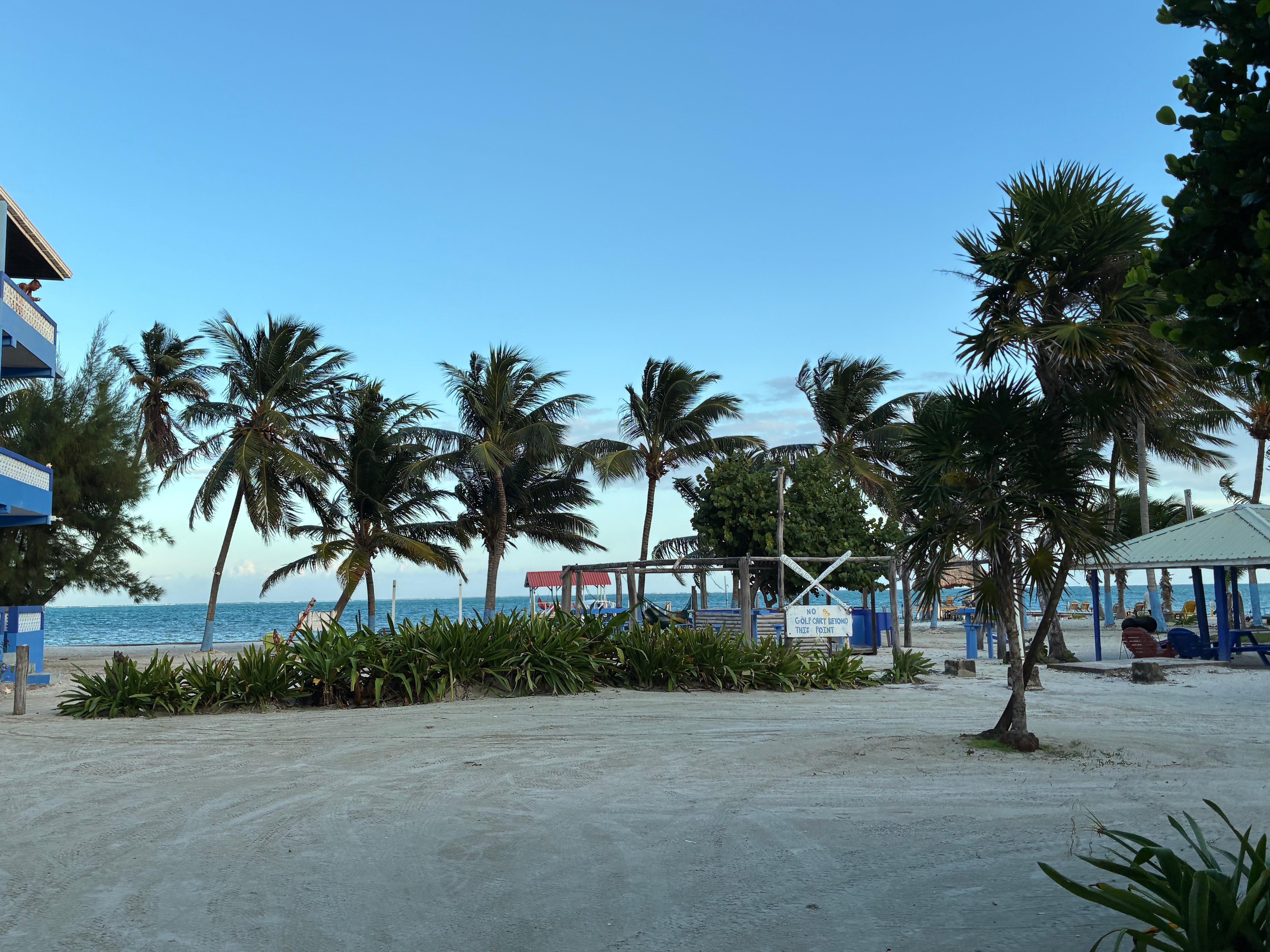 Walking to the beach from our room.
