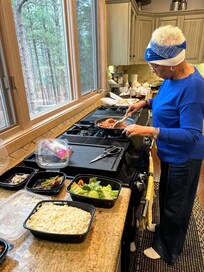 Meal prep on double grill/ovens