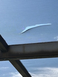 Pool area screen torn.