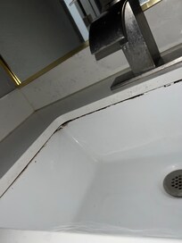 Mold around the space under the sink