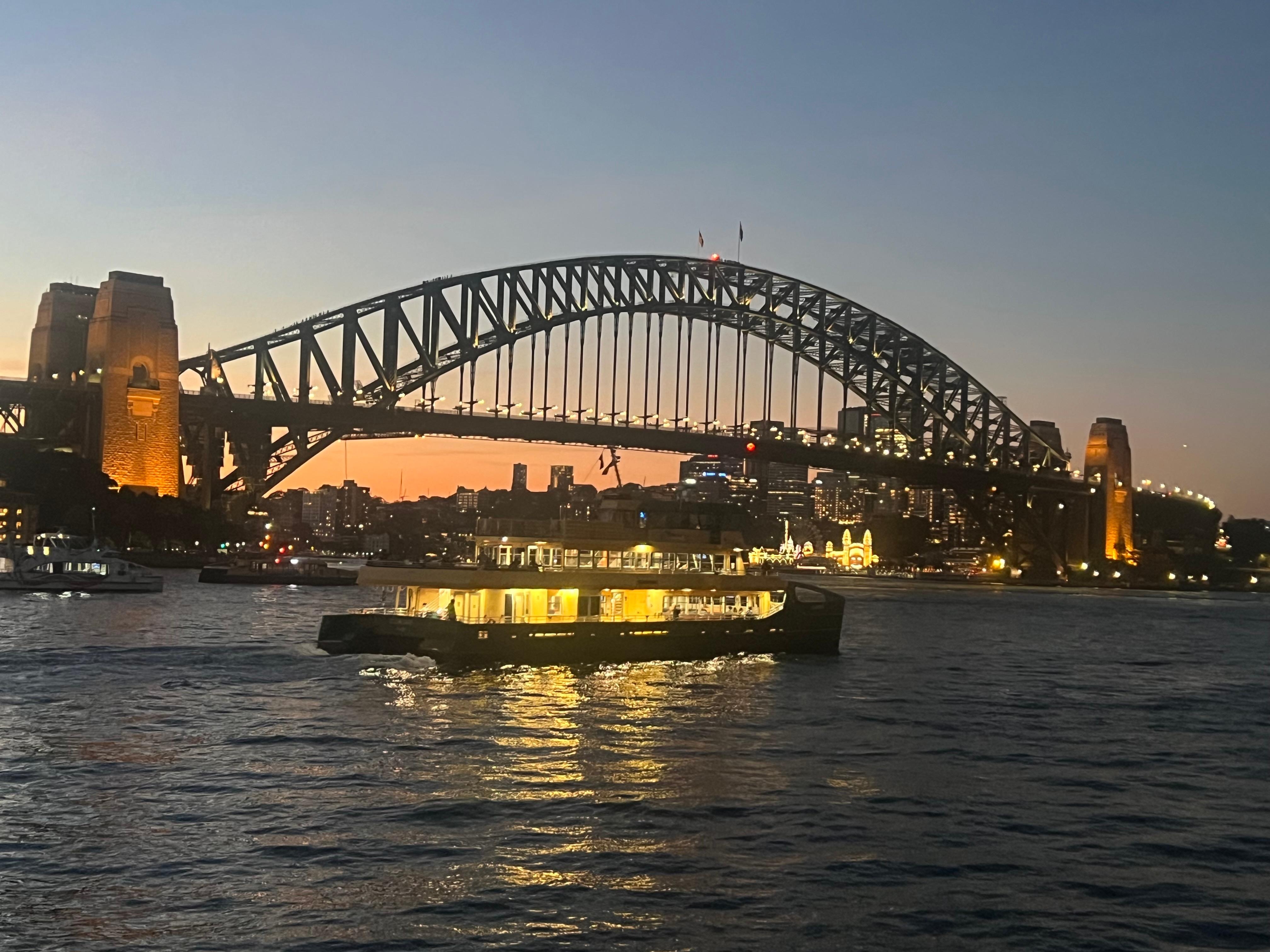 Sidney harbour bridge at night 