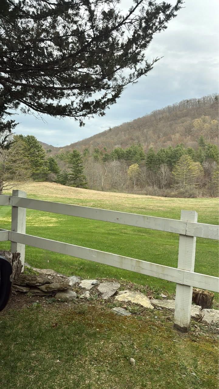 View from the house to field below
