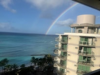 We sat out on the lanai every morning, this day, Hawai’i welcomed us with a rainbow!