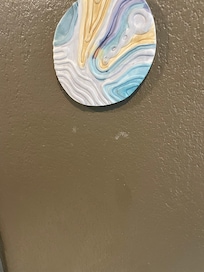 Chipped paint on wall.