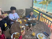 Oceanfront breakfast each day with the kids.