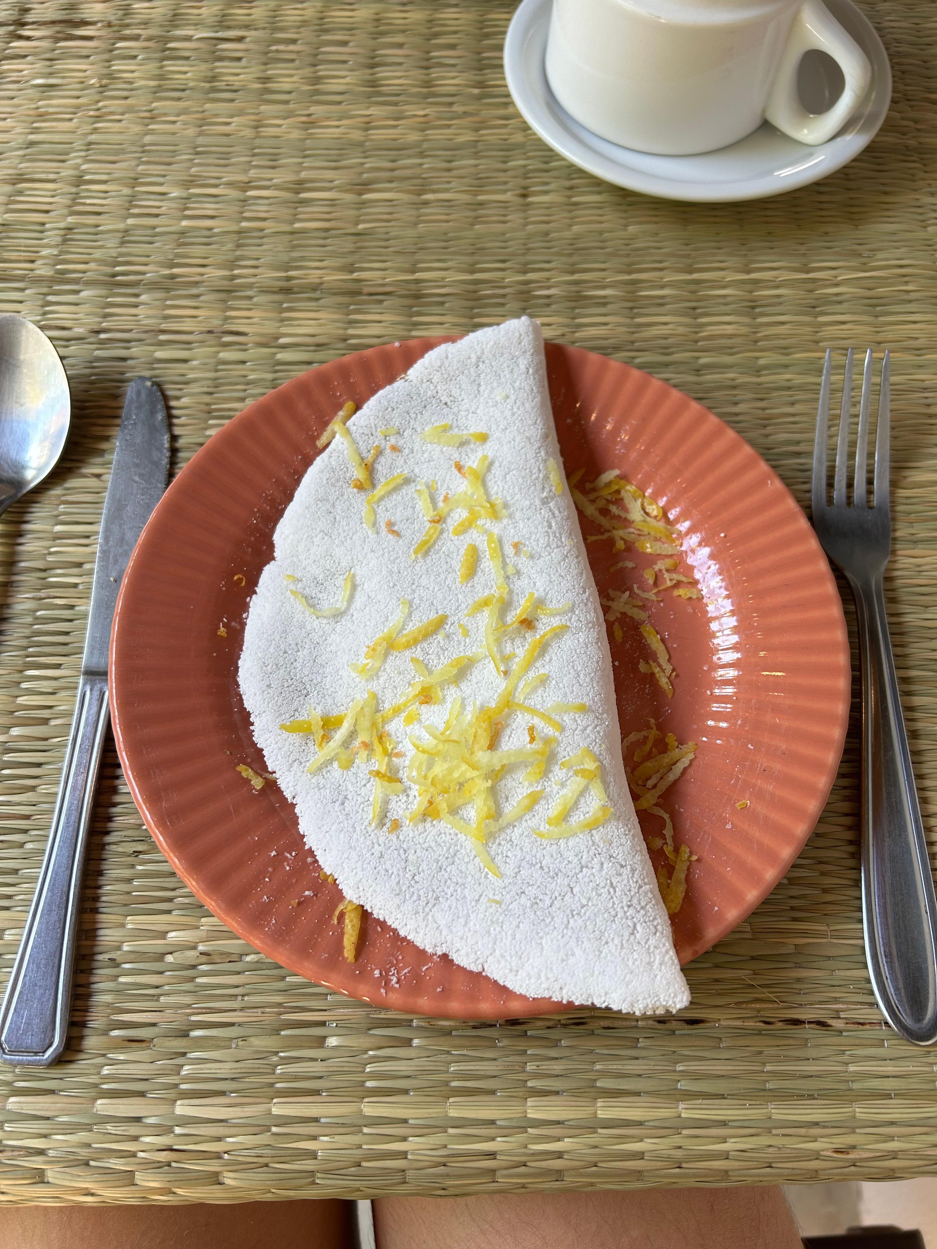 Opções de Tapiocas doces e salgadas.