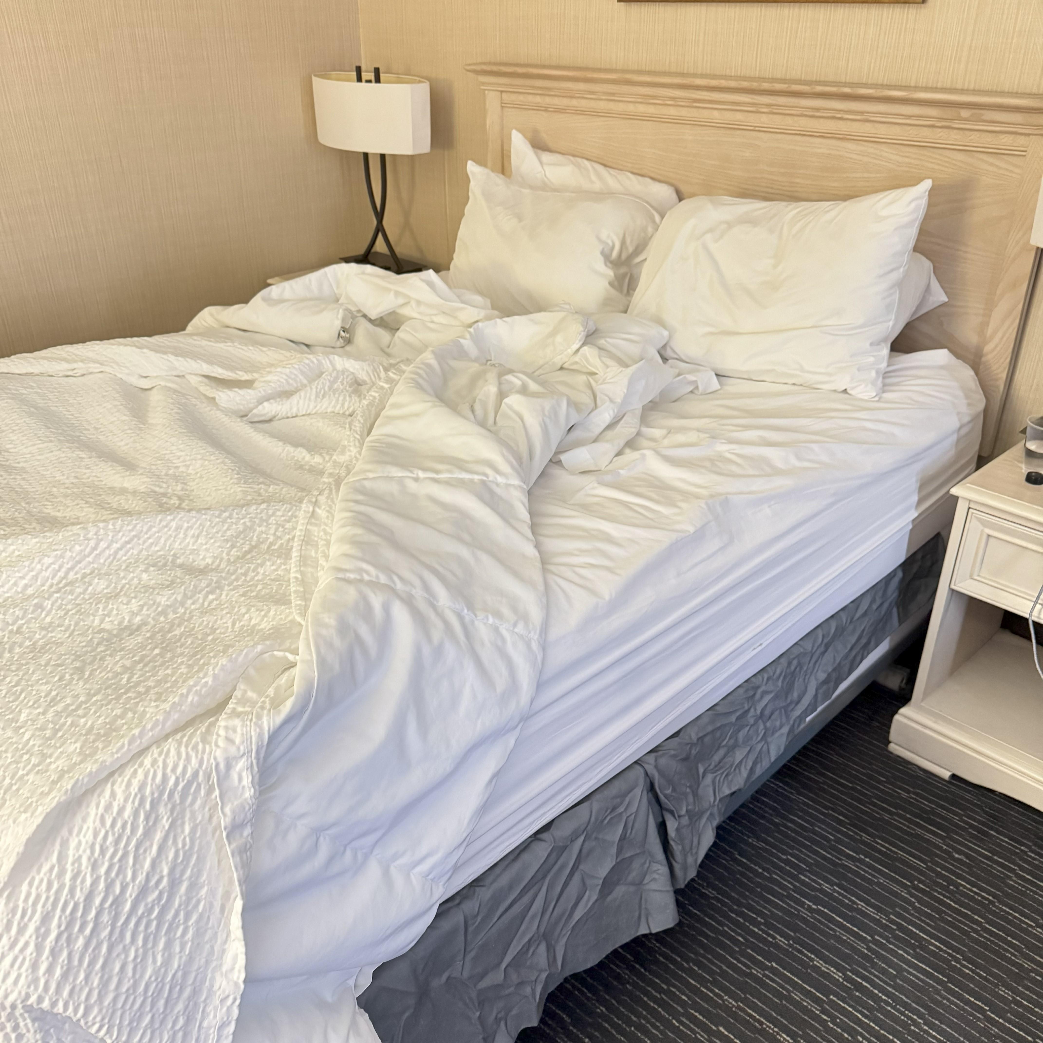 This is a double bed at best - and was TERRIBLY uncomfortable.