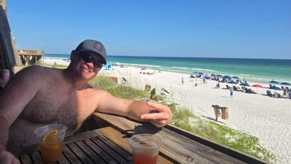 Beach bar in front of condo