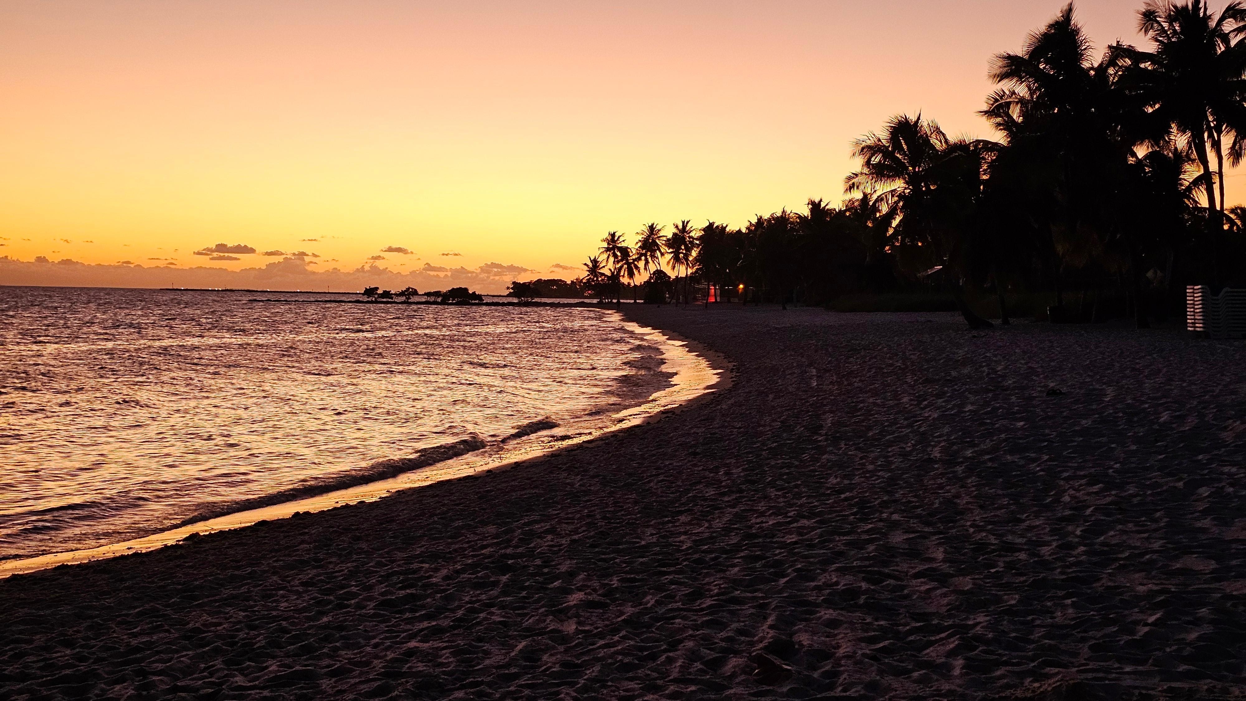 The beach across the street at sunset