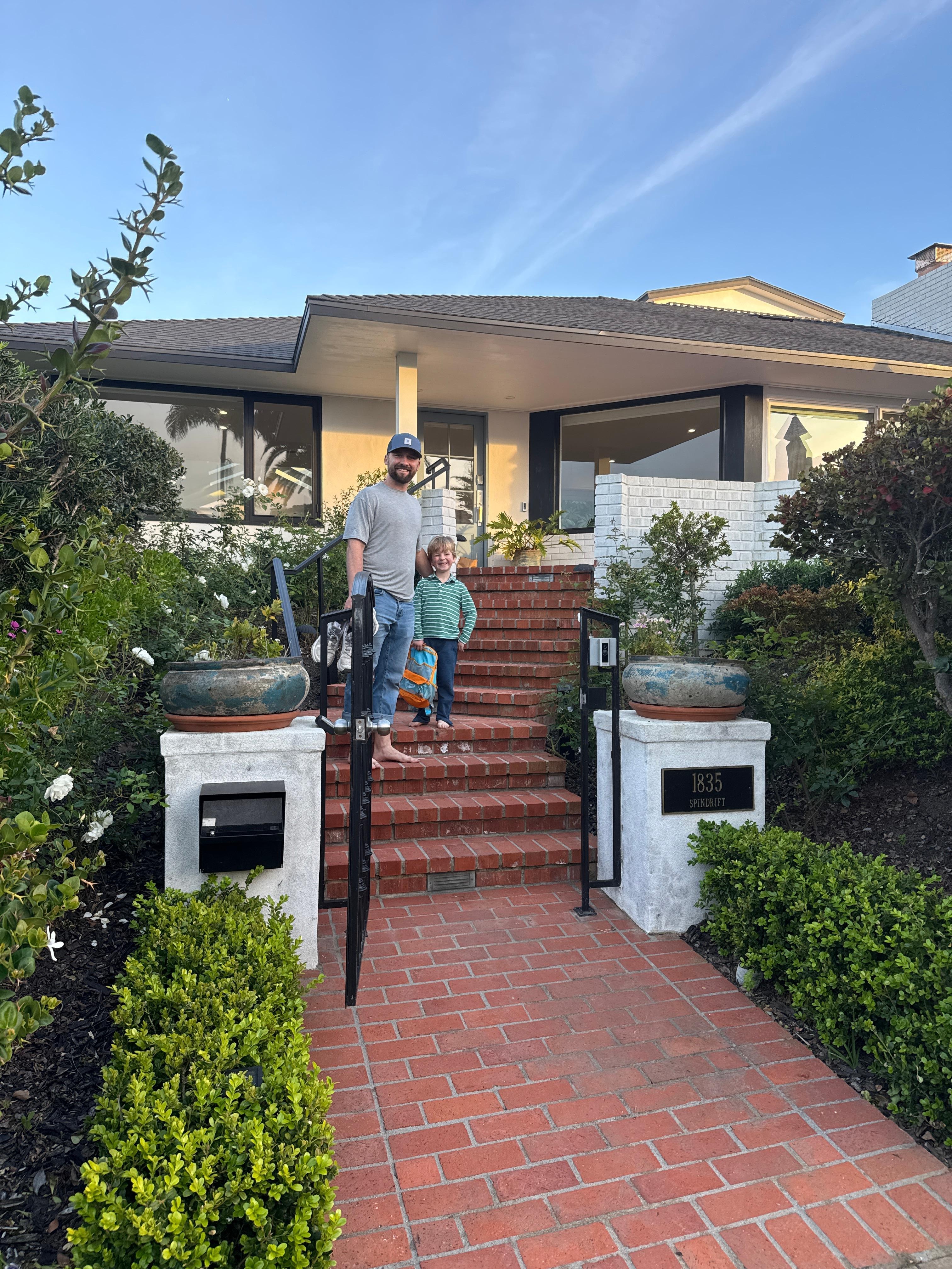 Front entrance with sidewalk and perfect neighborhood