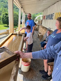 Gold mining.