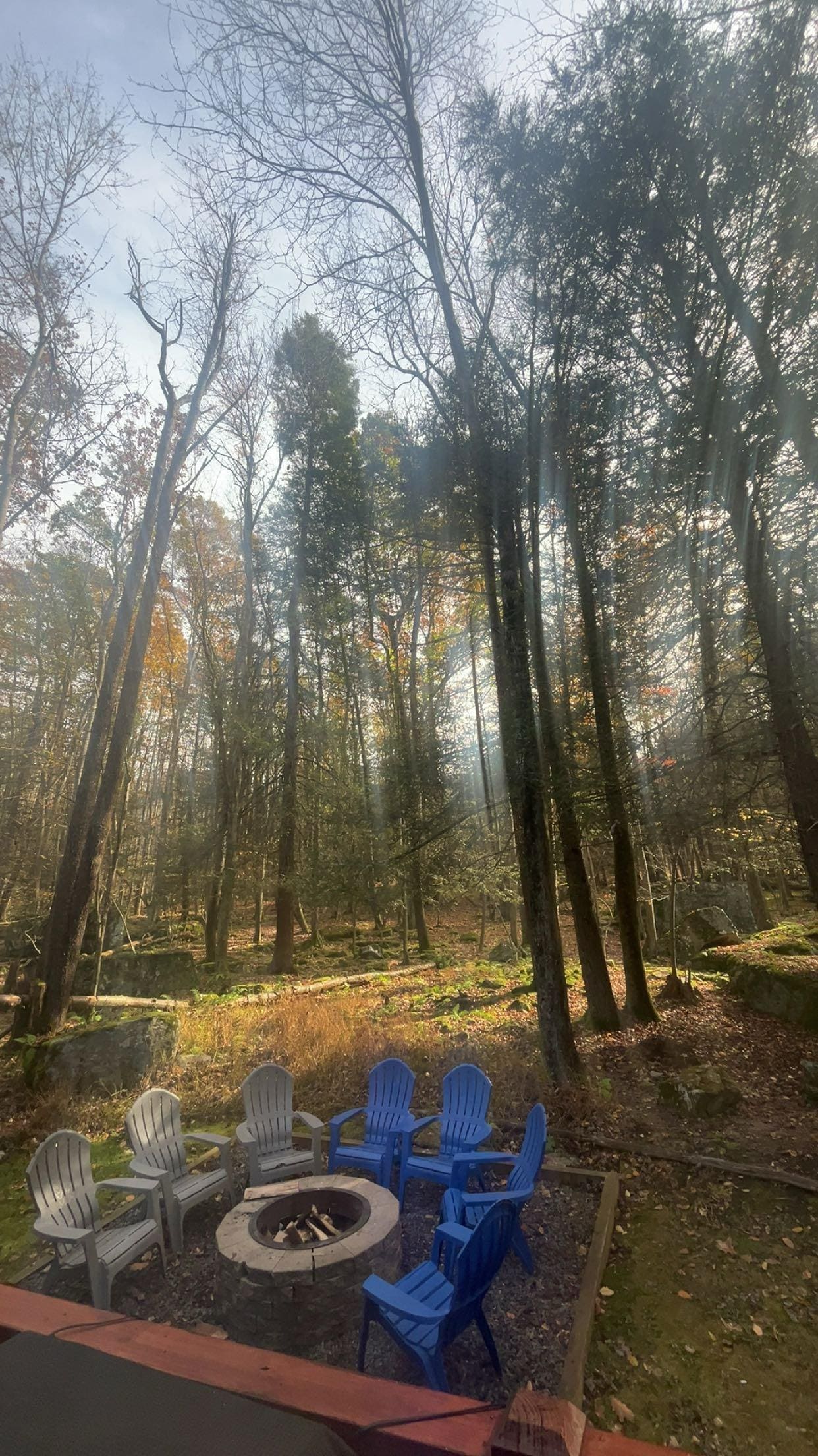 Backyard with fire-pit