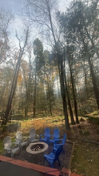 Backyard with fire-pit