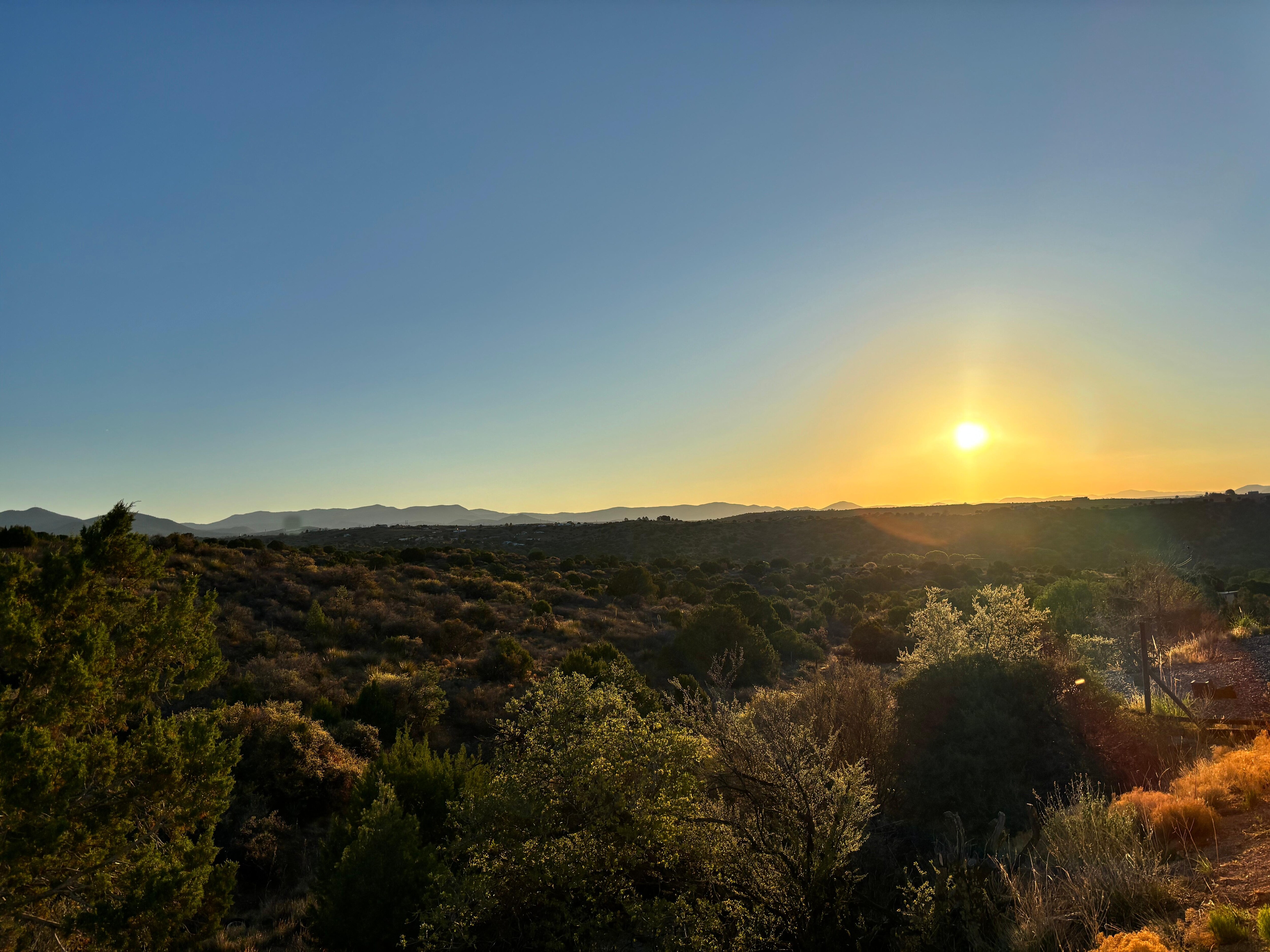 Sunrise seen from the deck. 