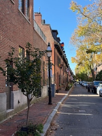 Street view. Street side parking is for local residents only with a neighborhood parking sticker.