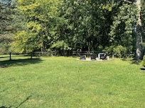 Large yard and firepit area