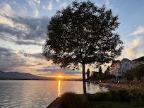 Sunset by the restaurant
