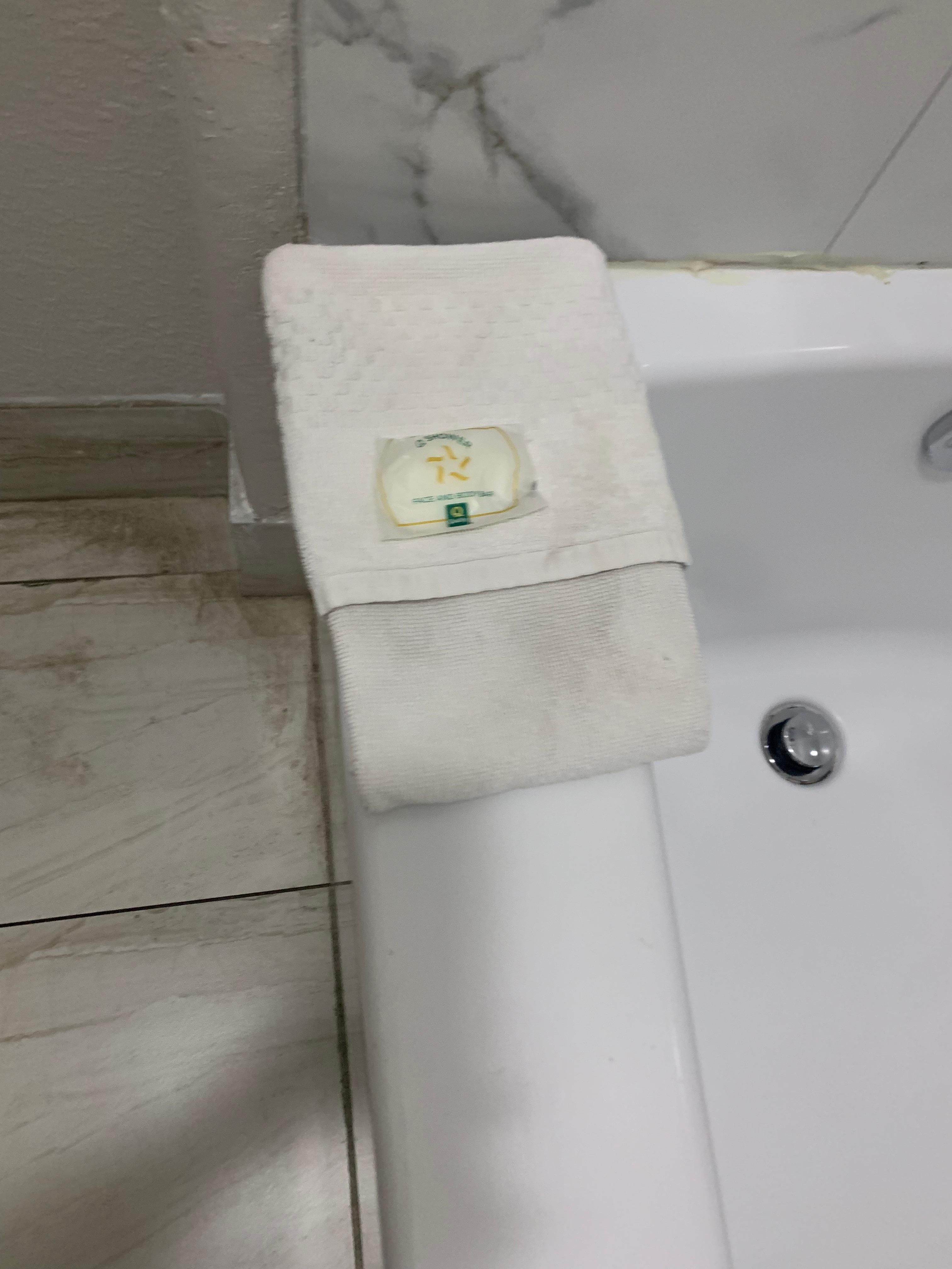 Towel some are white some look worn-out and dirty