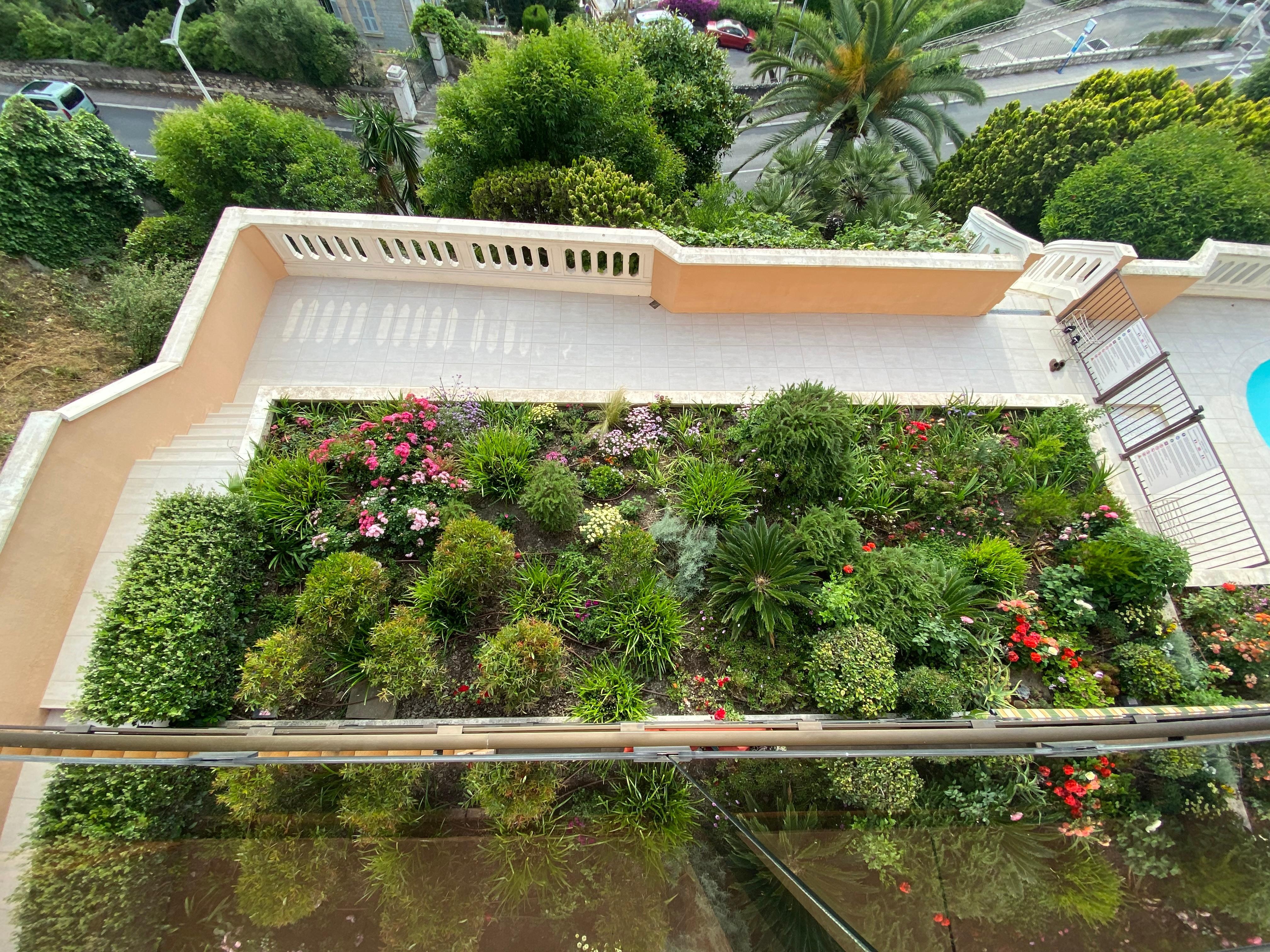 Patio and flower garden
