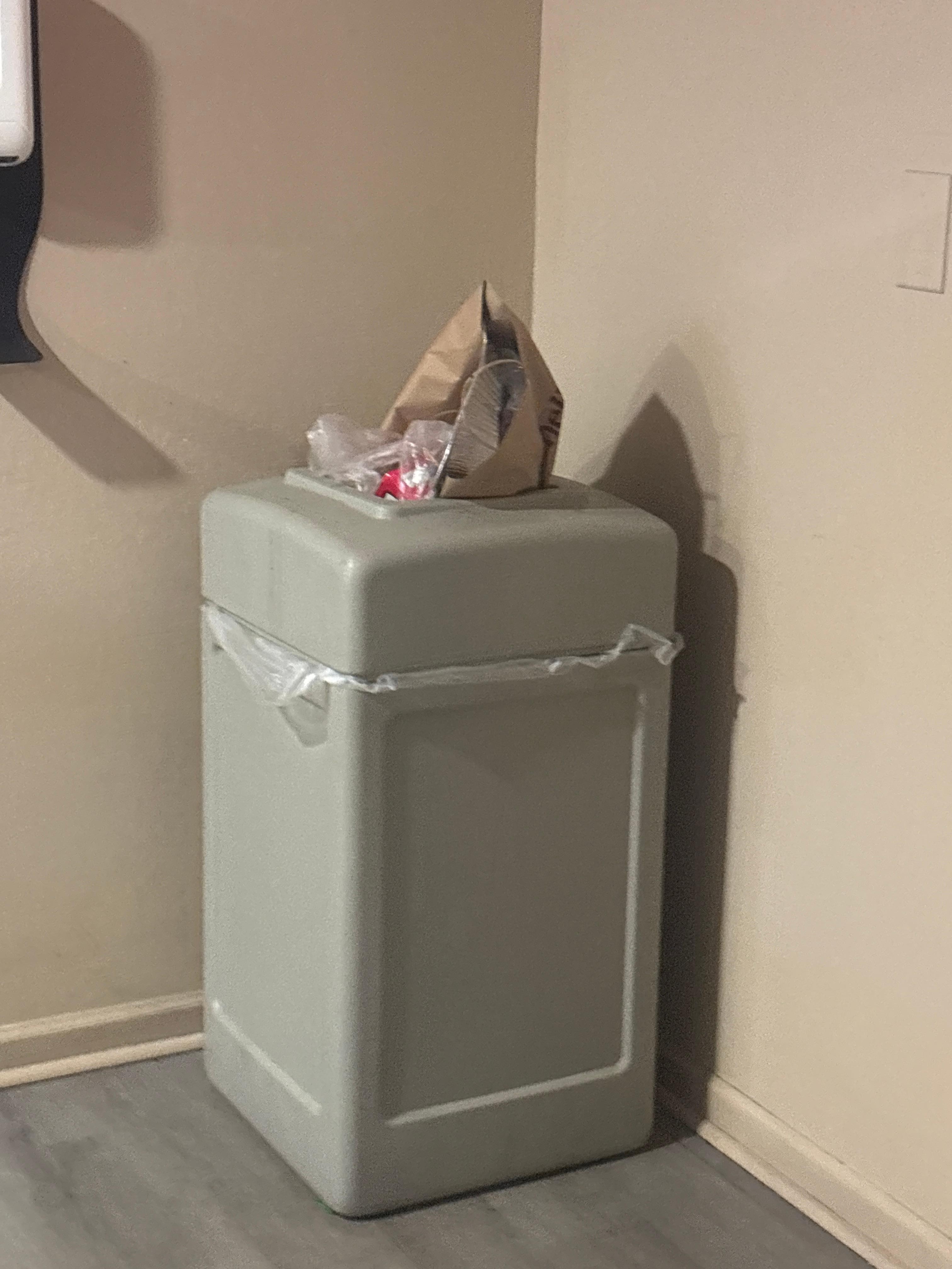 Overflowing trash