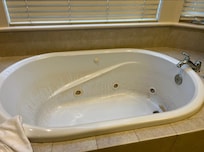 The tub after I used 1 round of jetted tub cleaner.