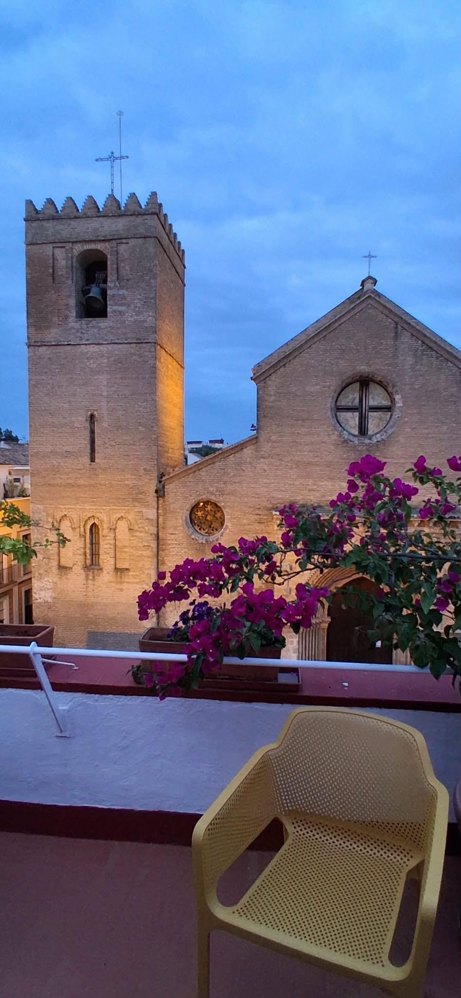 Rooftop terrace at sunset