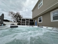 Backyard view from hot tub.
