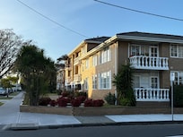 The apartment block.