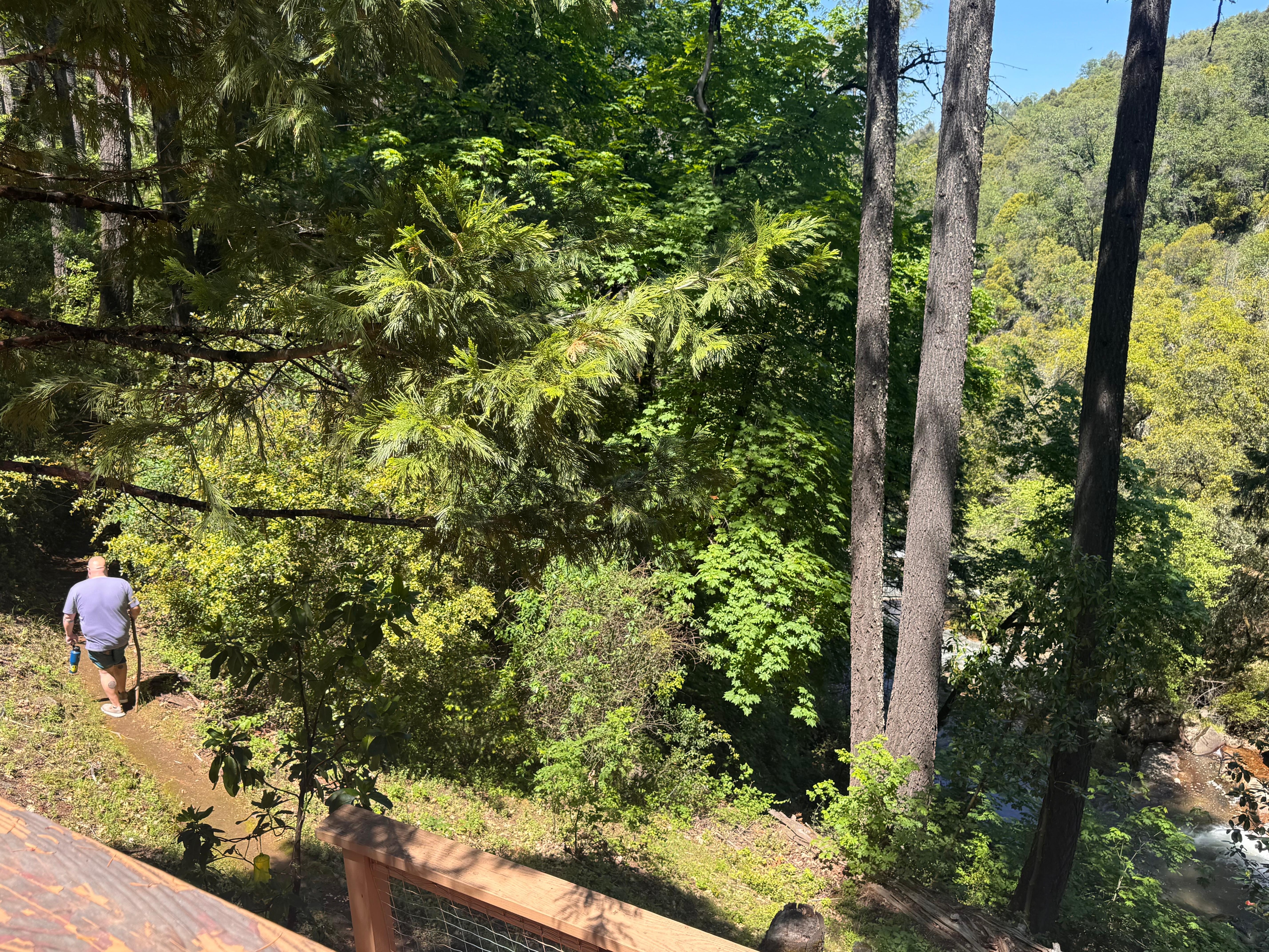Hiking down to Lovers Pond