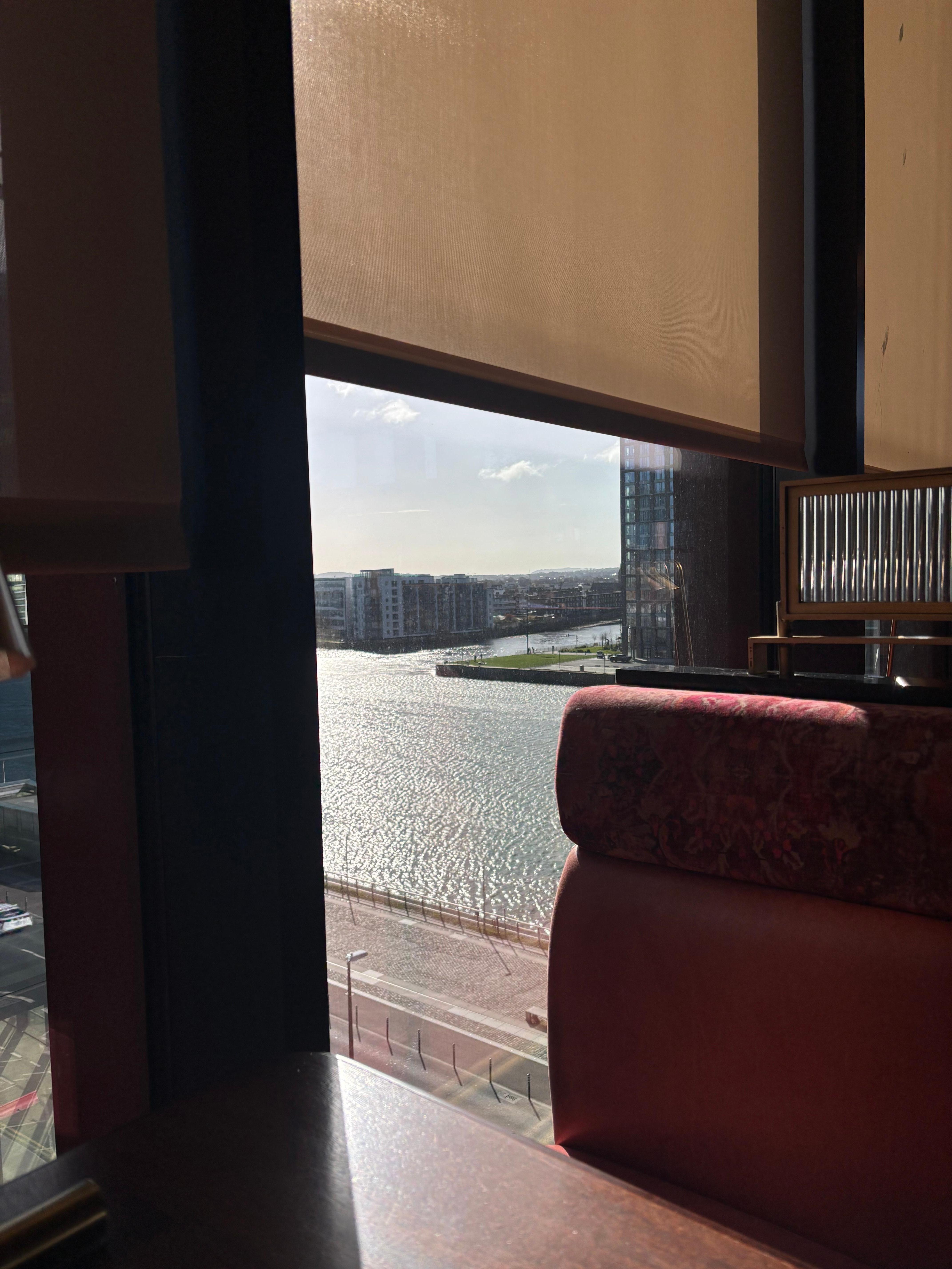 The view from the rooftop restaurant