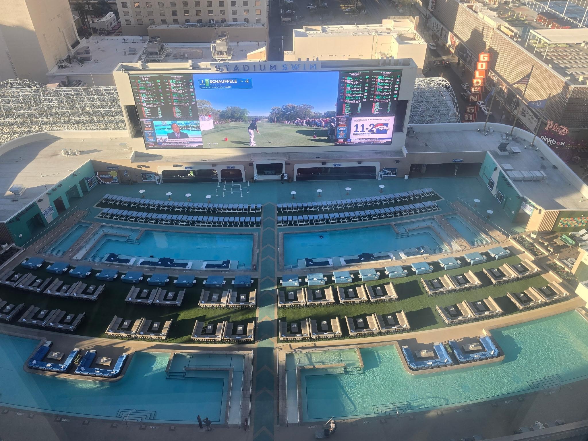 But of Stadium Swim from our room on the 25th floor