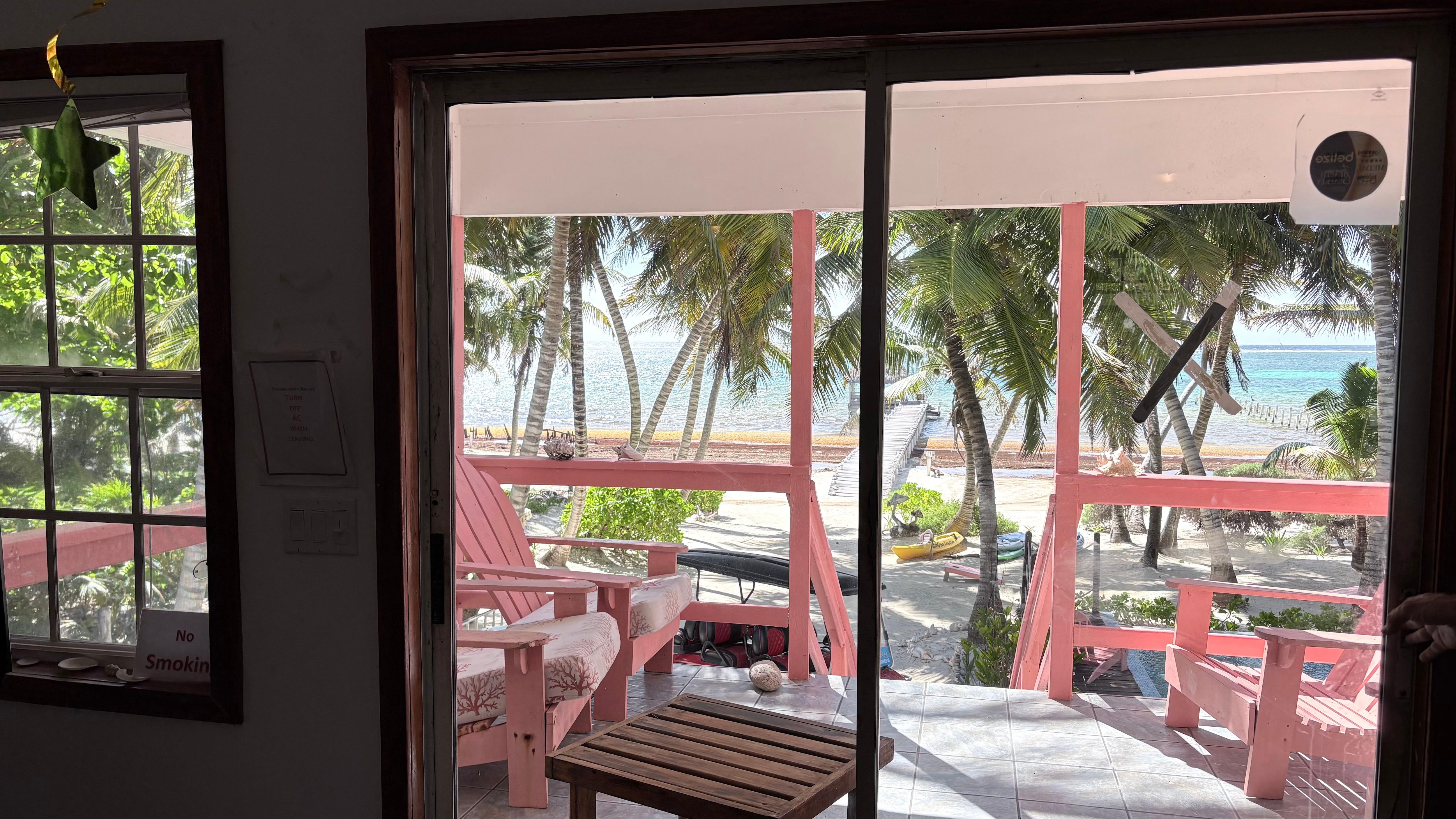 Looking from the kitchen to the porch