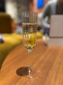 Champagne at the rooftop bar