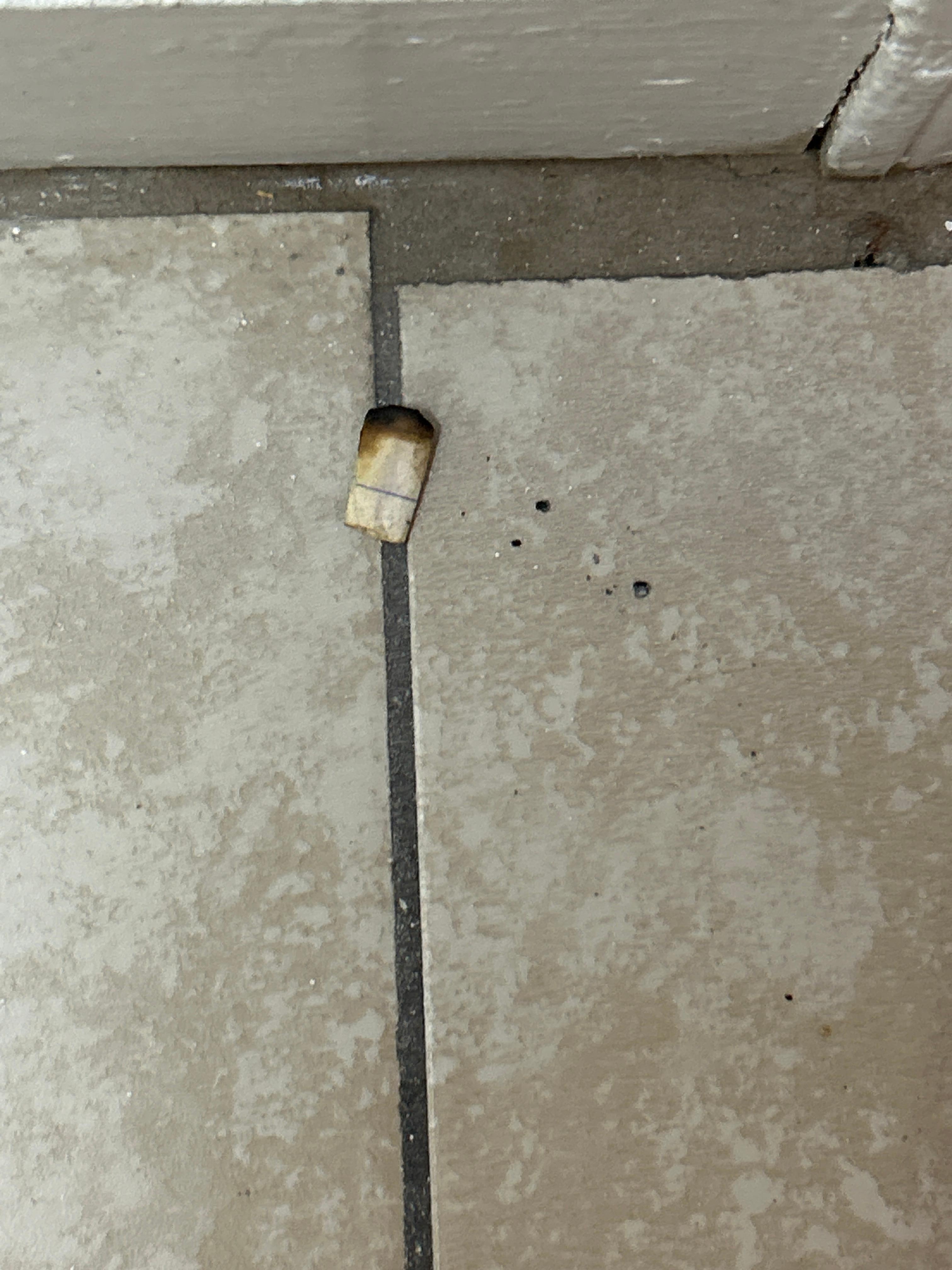 Cigarette butt on floor
