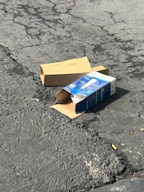 Waste abandoned in the parking lot