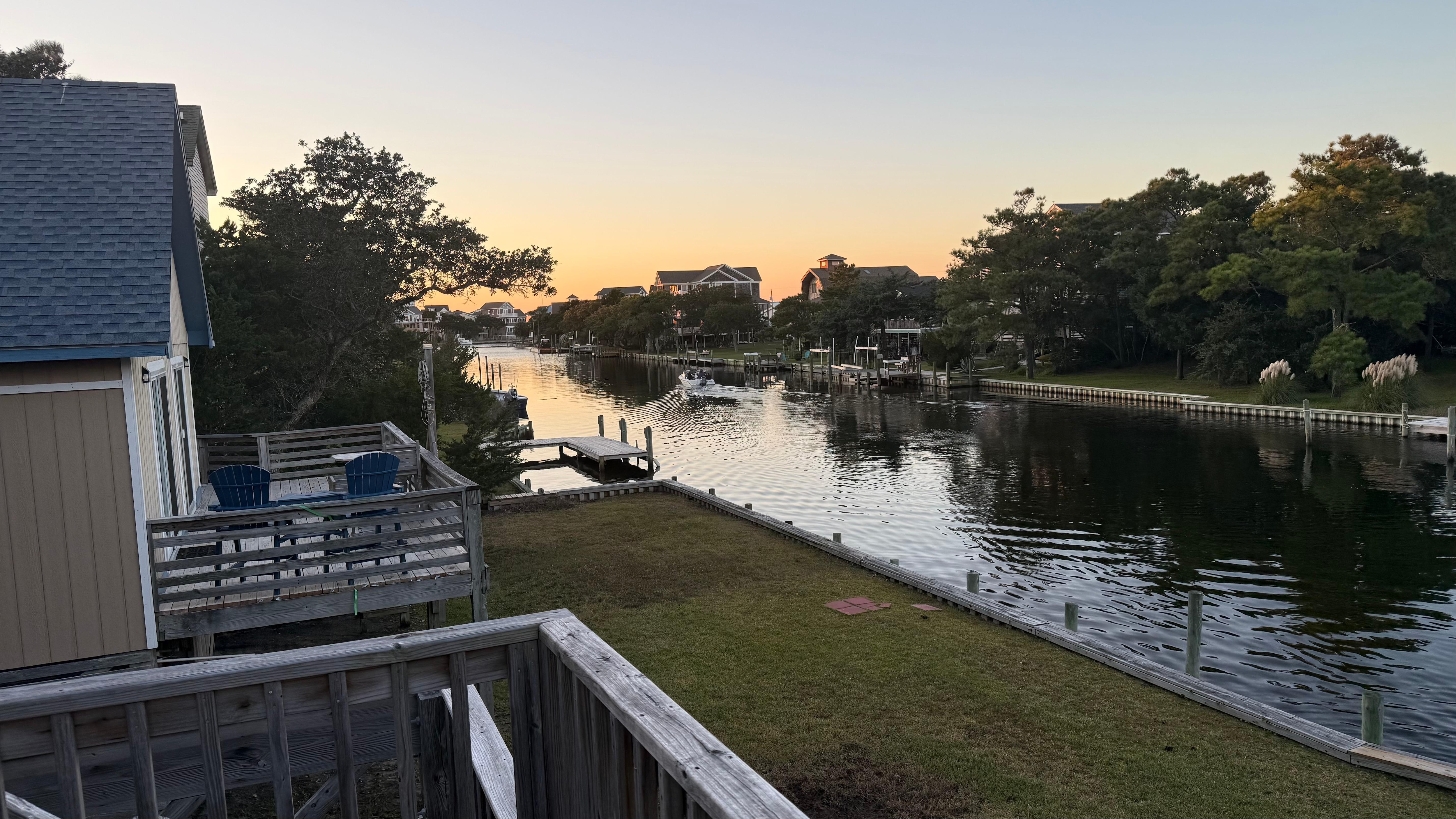 The canal from the deck looking west.